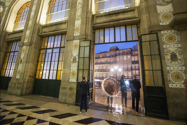 Európa Portugália Porto vasútállomás Sao Bento — Stock Fotó