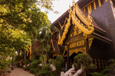 Kuzey Tayland 'daki Chiang Rai şehrindeki Wat phra kaew Müzesi. Tayland, Chiang Rai, Kasım 2019