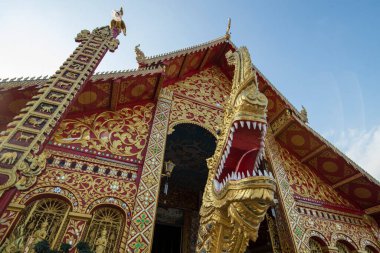 Kuzey Tayland 'daki Chiang Rai şehrindeki Wat Jet Yot. Tayland, Chiang Rai, Kasım 2019