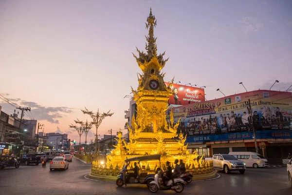 Wieża Zegarowa Mieście Chiang Rai Północnej Tajlandii Tajlandia Chiang Rai — Zdjęcie stockowe