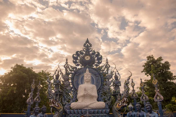Blue Temple Vagy Wat Rong Suea Ten Észak Thaiföldi Chiang — Stock Fotó