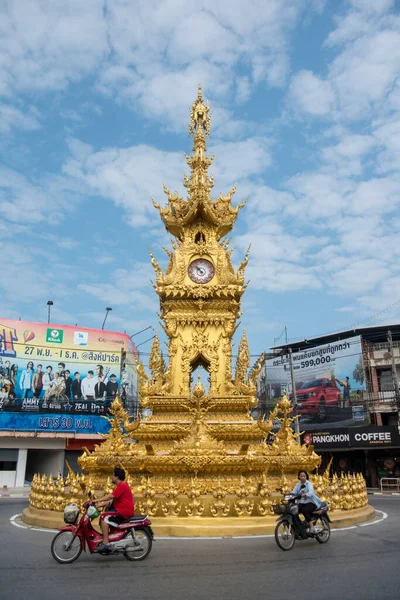 Wieża Zegarowa Mieście Chiang Rai Północnej Tajlandii Tajlandia Chiang Rai — Zdjęcie stockowe