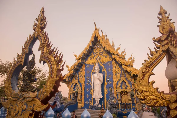 Blue Temple Wat Rong Suea Ten City Chiang Rai North — Stock Photo, Image