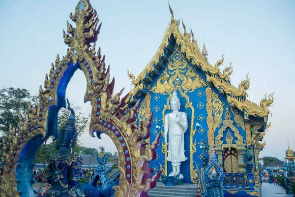 Blue Temple Wat Rong Suea Ten City Chiang Rai North — Stock Photo, Image