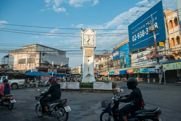 Stará Věž Hodin Centrálním Trhu Městě Chiang Rai Severním Thajsku — Stock fotografie