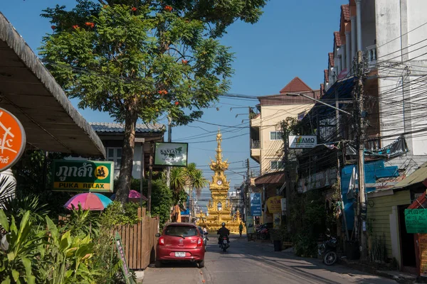 Torre Del Reloj Ciudad Chiang Rai Norte Tailandia Tailandia Chiang — Foto de Stock