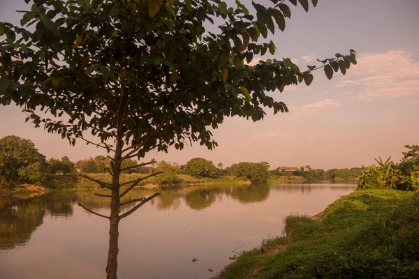 Krajobraz Nad Rzeką Mae Nam Kok Mieście Chiang Rai Północnej — Zdjęcie stockowe