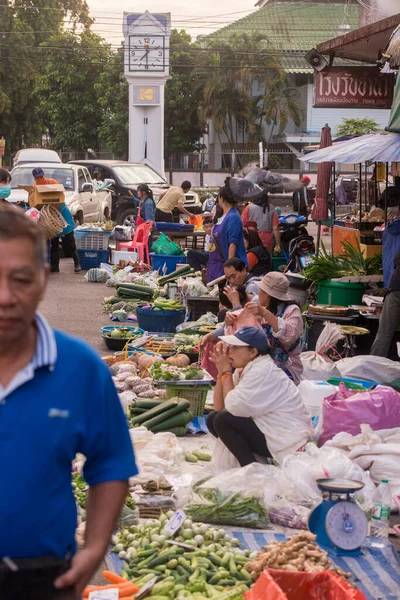 Stara Wieża Zegarowa Rynku Centralnym Mieście Chiang Rai Północnej Tajlandii — Zdjęcie stockowe