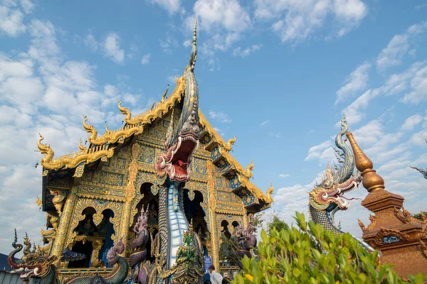 Modrý Chrám Nebo Wat Rong Suea Deset Městě Chiang Rai — Stock fotografie