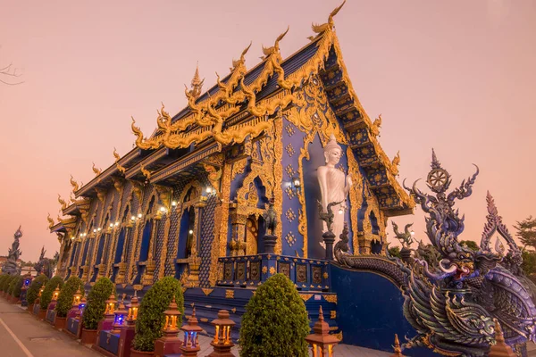 Modrý Chrám Nebo Wat Rong Suea Deset Městě Chiang Rai — Stock fotografie