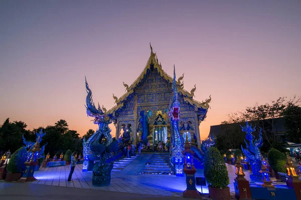 Kuzey Tayland Daki Chiang Rai Şehrindeki Mavi Tapınak Veya Wat — Stok fotoğraf