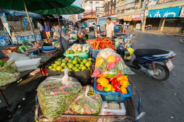 Δρόμος Της Αγοράς Στην Κεντρική Αγορά Της Πόλης Chiang Rai — Φωτογραφία Αρχείου