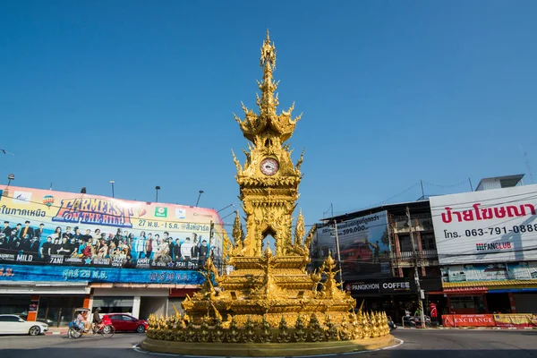 Wieża Zegarowa Mieście Chiang Rai Północnej Tajlandii Tajlandia Chiang Rai — Zdjęcie stockowe