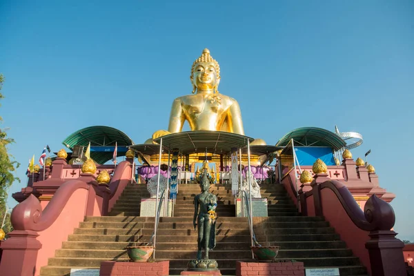 Giant Buddha Dragon Boat Temple Mekong River Town Sop Ruak — Stock Photo, Image