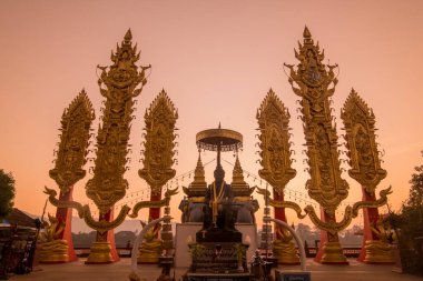 Kuzey Tayland 'daki Chiang Rai şehrinin kuzeyindeki Sop Ruak kasabasındaki Mekong Nehri' ndeki fil türbesi. Tayland, Chiang Sean, Kasım 2019