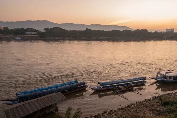 Fiume Mekong Nella Città Chiang Saen Nel Nord Della Città — Foto Stock