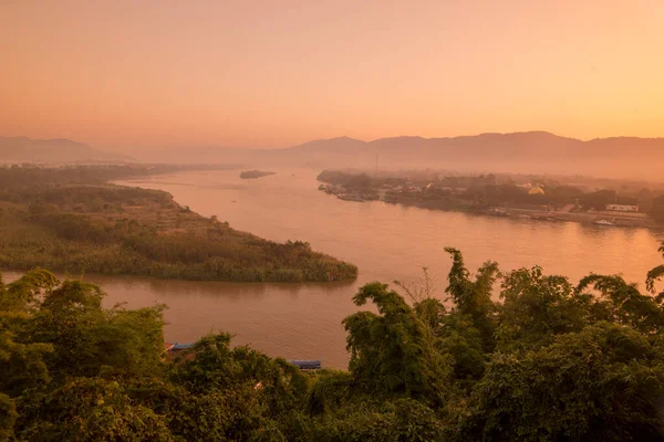 Den Gyllene Triangeln Thailand Myanmar Och Laos Vid Den Gyllene — Stockfoto