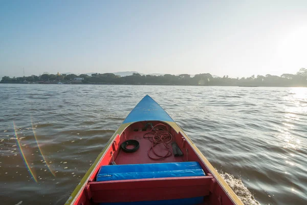 Ein Ausflugsboot Auf Dem Mekong Der Stadt Sop Ruak Norden — Stockfoto