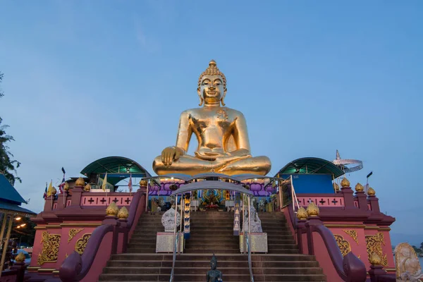 Obří Buddha Dragon Boat Temple Řeky Mekong Městě Sop Ruak — Stock fotografie