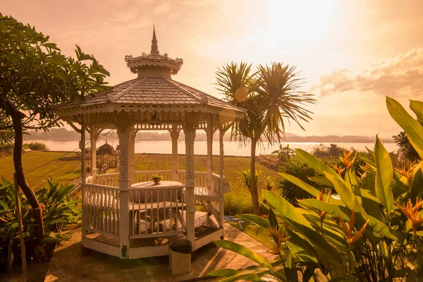 Pavilon Restaurace Hotelu Park Řeky Mekong Městě Chiang Saen Severu — Stock fotografie