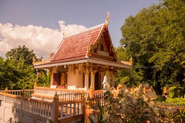 Taksin Tepesi ve Anıt Tapınağı ya da Tayland 'ın Tak ilindeki Tak kasabasındaki Wat Doi Khoi Khoo Kaeo. Tayland, Tak, Kasım 2019 