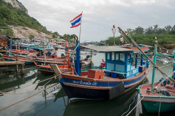 Ein Fischerboothafen Golf Von Thailand Ban Laem Distrikt Der Nähe — Stockfoto