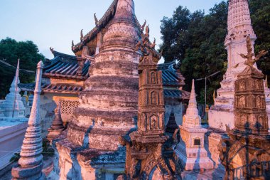 Phetchaburi şehrindeki Wat Phra Than Thantharath Tapınağı ya da Phetchaburi, Tayland 'da bulunan Phetchaburi. Tayland, Phetburi, Kasım 2019