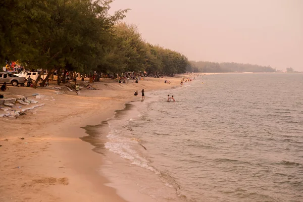 Пляж Місті Провінції Фетчабурі Таїланді Таїланд Фітбурі Листопад 2019 Року — стокове фото