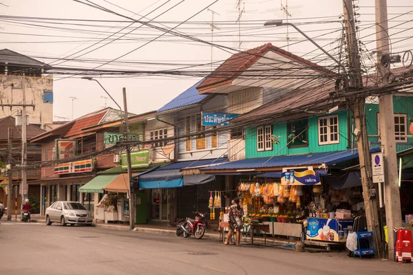 Una Casa Madera Casco Antiguo Ciudad Phetchaburi Phetburi Provincia Phetchaburi — Foto de Stock