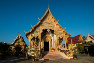 Wat Luang Chai Sathan Tayland 'ın Chiang Raii şehrindeki Chiang Khong kasabasında. Tayland, Chiang Khong, Kasım 2019