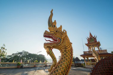 Wat Luang Chai Sathan Tayland 'ın Chiang Raii şehrindeki Chiang Khong kasabasında. Tayland, Chiang Khong, Kasım 2019