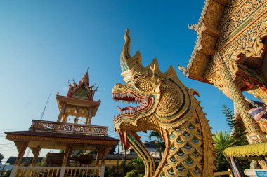 Wat Luang Chai Sathan Tayland 'ın Chiang Raii şehrindeki Chiang Khong kasabasında. Tayland, Chiang Khong, Kasım 2019