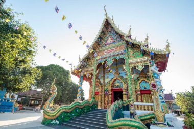 Wat Hua Wiang, Tayland 'ın Chiang Raii şehrindeki Chiang Khong kasabasında. Tayland, Chiang Khong, Kasım 2019