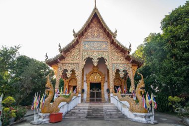 Wat Somi, Tayland 'da Chiang Khong şehrinde, Chiang Raii şehrinde. Tayland, Chiang Khong, Kasım 2019
