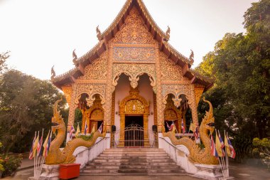Wat Somi, Tayland 'da Chiang Khong şehrinde, Chiang Raii şehrinde. Tayland, Chiang Khong, Kasım 2019