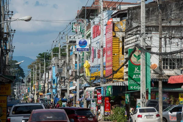 stock image the Mainroad in the Town of Chiang Khong in the province of Chiang Raii in Thailand.   Thailand, Chiang Khong, November, 2019