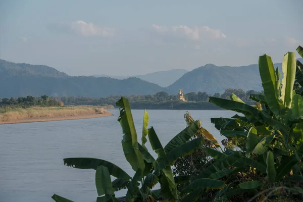 Krajobraz Nad Rzeką Mekong Mieście Chiang Khong Prowincji Chiang Raii — Zdjęcie stockowe