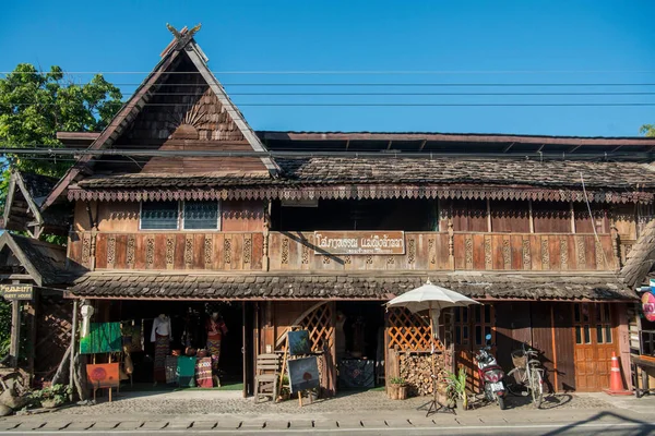 Rumah Wodd Tua Kota Chiang Khong Provinsi Chiang Raii Thailand — Stok Foto
