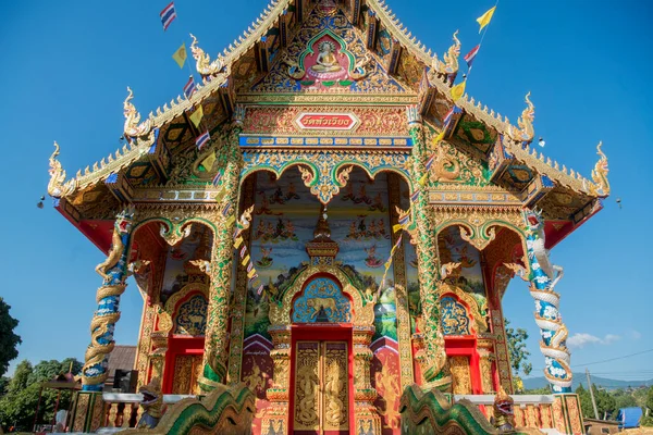 Wat Hua Wiang Городе Чианг Кхонг Провинции Чианг Райи Таиланде — стоковое фото
