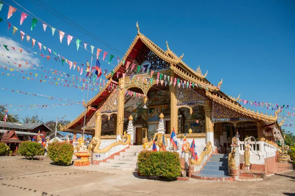 Wat Chomkao Manilat Miejscowości Huay Xai Lao Nad Rzeką Mekong — Zdjęcie stockowe