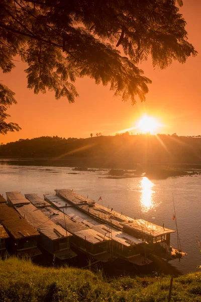 Boat Pier Village Huay Xay Lao Mekong River View Northwest — Stock Photo, Image