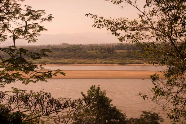 Lao Lao Nun Kuzeybatısındaki Huay Xai Den Mekong Nehri Nin — Stok fotoğraf