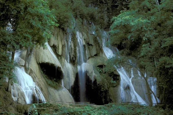 Kuang Waterfalls Town Luang Prabang Lao North Lao Lao Champasak — Stock Photo, Image