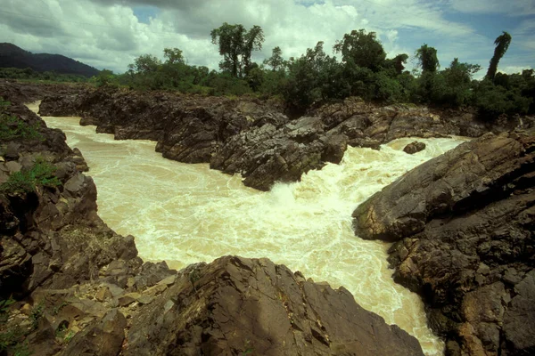 Waterfalls Khon Phapheng Mekong River Village Don Khong Lao South — Stock Photo, Image