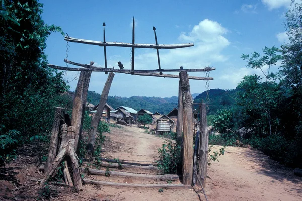 Porte Entrée Village Muang Sing Dans Province Luang Namtha Laos — Photo