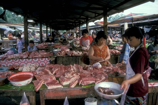 Mercato Alimentare Città Pakse Nella Provincia Champasak Lao Nel Sud — Foto Stock