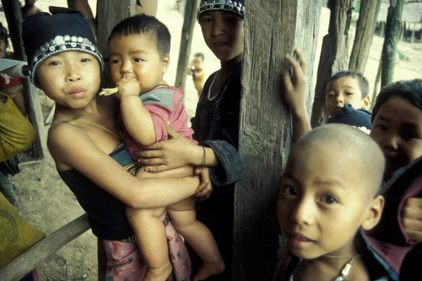 Mensen Het Dorp Muang Sing Provincie Luang Namtha Lao Het — Stockfoto