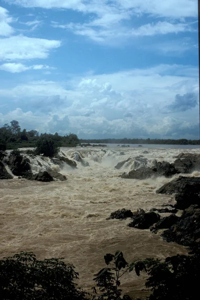 Lao Nun Güneyindeki Don Khong Köyündeki Mekong Nehri Nin Khon — Stok fotoğraf