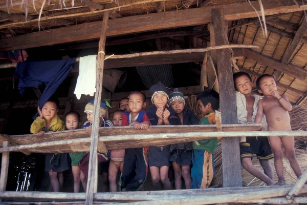 Gente Aldea Muang Sing Provincia Luang Namtha Lao Norte Lao — Foto de Stock