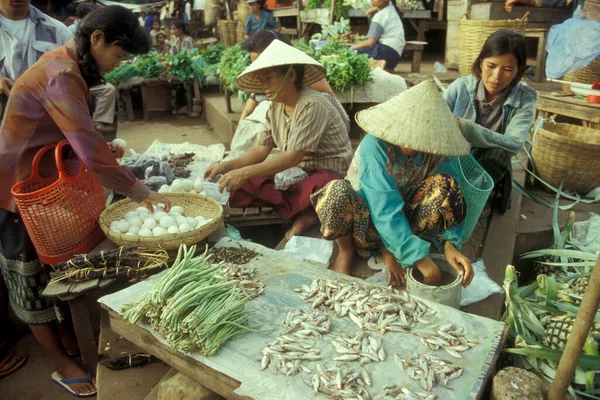 Mercado Alimentos Ciudad Pakse Provincia Champasak Lao Sur Lao Lao — Foto de Stock